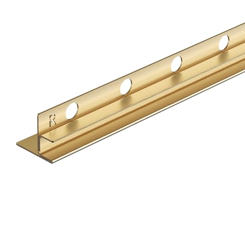 Balneo Duschleiste Edelstahl Zuschneidbar - Gefälleprofil Keil-Profil Duschleiste Edelstahl - Zuschneidbar für die Duschkabine - Leicht zu reinigen - Sicher - Rechts - 1,1x170x3 cm - Gold von Balneo