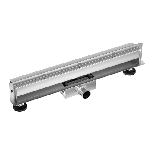 Balneo Duschrinne Komplettset 80 cm Wandablauf Duschabfluss Dusche - Entwässerungsrinne Duschablauf Flach Haarsieb - W-Drain Next 2in1 Abflusssieb Dusche Geruchsverschluss von Balneo