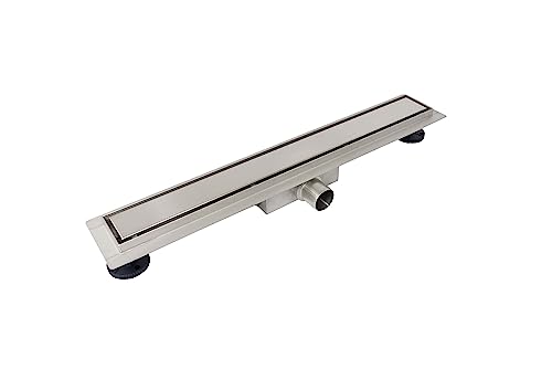 Balneo Duschrinne Komplettset 90 cm Duschabfluss Bodenablauf Dusche - Entwässerungsrinne Duschablauf Flach Haarsieb - Duplex Standard 2in1 Abflusssieb Dusche Geruchsverschluss - Chrom von Balneo