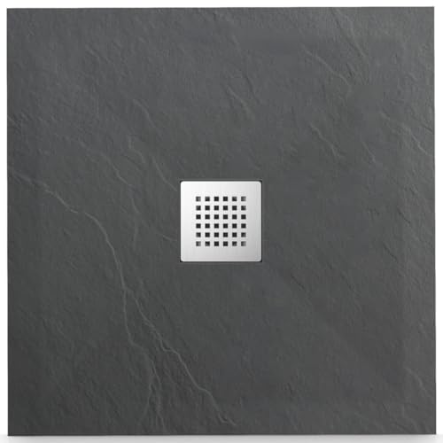 Balneo Duschwanne mit Edelstahlabdeckung Duschtasse Kunstharz Composit, Antiruscht und antibakterielle Struktur, mit niedriger Schweller, Zuschneidbar,"F" Dunkelgrau 80x80x2,5cm Stone Tray Balneo Duschwanne mit Edelstahlabdeckung Duschtasse Kunstharz Composit, Antiruscht und antibakterielle Struktur, mit niedriger Schweller, Zuschneidbar,"F" Dunkelgrau 80x80x2,5cm Stone Tray von Balneo