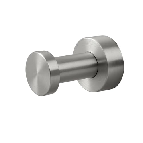 Balneo Klebehaken aus Edelstahl, Silber Handtuchhalter minimalistisches Design für Bad & Küche, Wandhaken rostfrei & belastbar bis 5 kg, Handtuchhaken mit verdeckte Befestigung von Balneo