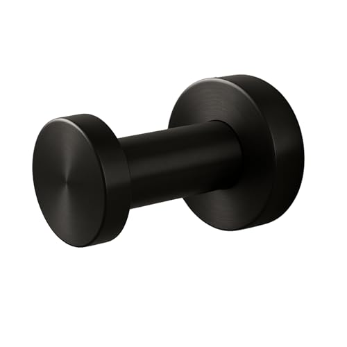 Balneo Klebehaken aus Edelstahl, Zwart Handtuchhalter minimalistisches Design für Bad & Küche, Wandhaken rostfrei & belastbar bis 5 kg, Handtuchhaken mit verdeckte Befestigung von Balneo