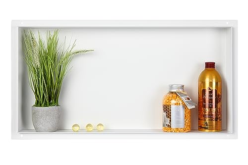Balneo WALL-BOX NO RIM - Weiß Nische Edelstahl - Weiß Wandnische Dusche - Wasserdicht - Flexibler Nischeneinbau - Nische für Badutensilien - ohne Fliesen - 60x30x10 cm Balneo WALL-BOX NO RIM - Weiß Nische Edelstahl - Weiß Wandnische Dusche - Wasserdicht - Flexibler Nischeneinbau - Nische für Badutensilien - ohne Fliesen - 60x30x10 cm von Balneo