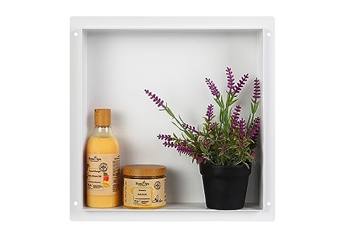 Balneo Wall-Box NO Rim - Weiß Nische Edelstahl - Weiß Wandnische Dusche - Wasserdicht - Flexibler Nischeneinbau - Nische für Badutensilien - ohne Fliesen - 30x30x7 cm Balneo Wall-Box NO Rim - Weiß Nische Edelstahl - Weiß Wandnische Dusche - Wasserdicht - Flexibler Nischeneinbau - Nische für Badutensilien - ohne Fliesen - 30x30x7 cm von Balneo