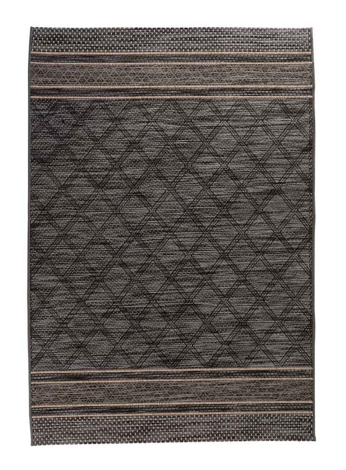 Outdoorteppich MIRA KARO, Schwarz, Kunstfaser, 200 x 290 cm, Balta Rugs, rechteckig, UV-beständig, Wasserabweisend, Outdoorgeeignet, Pflegeleicht von Balta Rugs