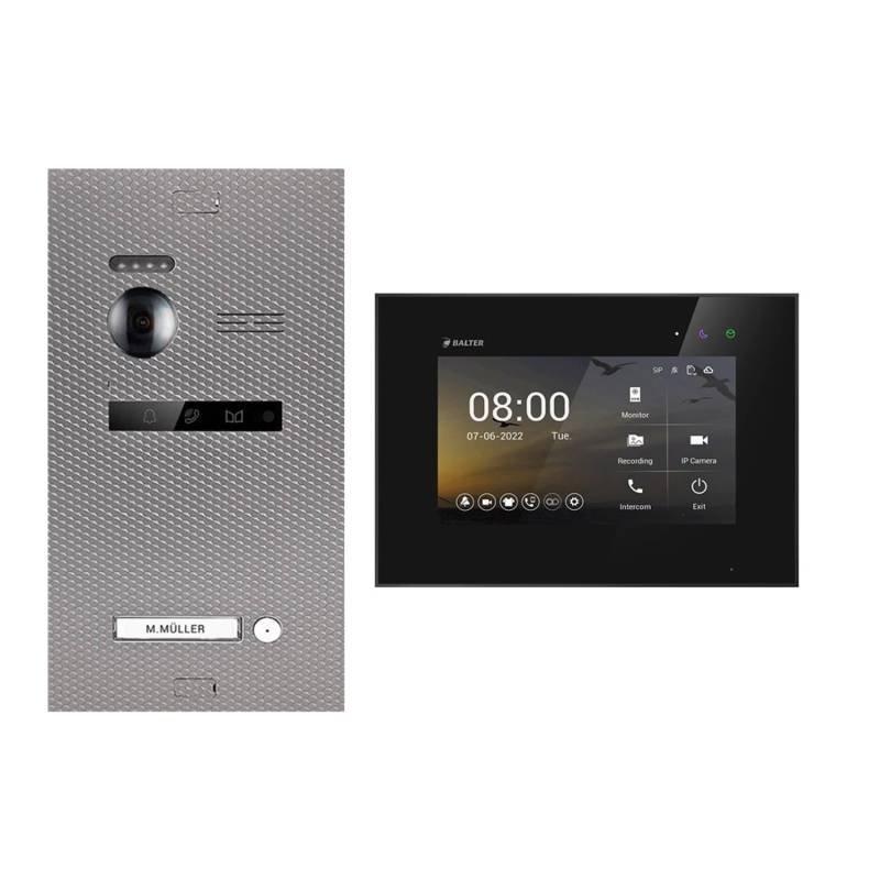 BALTER EVO-HD Video-Türsprechanlage für 1-Familienhaus mit 1x 7 Zoll Monitor Karbon-Silver Schwarz BALTER EVO-HD Video-Türsprechanlage für 1-Familienhaus mit 1x 7 Zoll Monitor Karbon-Silver Schwarz von Balter