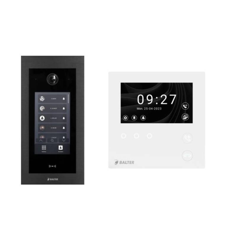 Balter EVO-HD Komplettsystem mit Unterputz-Türstation mit Full-Touch-Display und 4,3 Zoll WiFi Mini-HD Monitor Schwarz von Balter