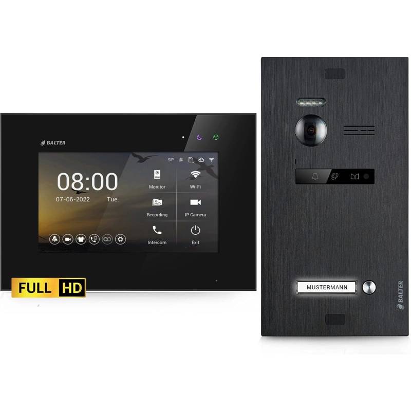 Balter EVO-HD Video-Türsprechanlage für Einfamilienhaus mit 1x 7 Zoll Monitor Schwarz Balter EVO-HD Video-Türsprechanlage für Einfamilienhaus mit 1x 7 Zoll Monitor Schwarz von Balter