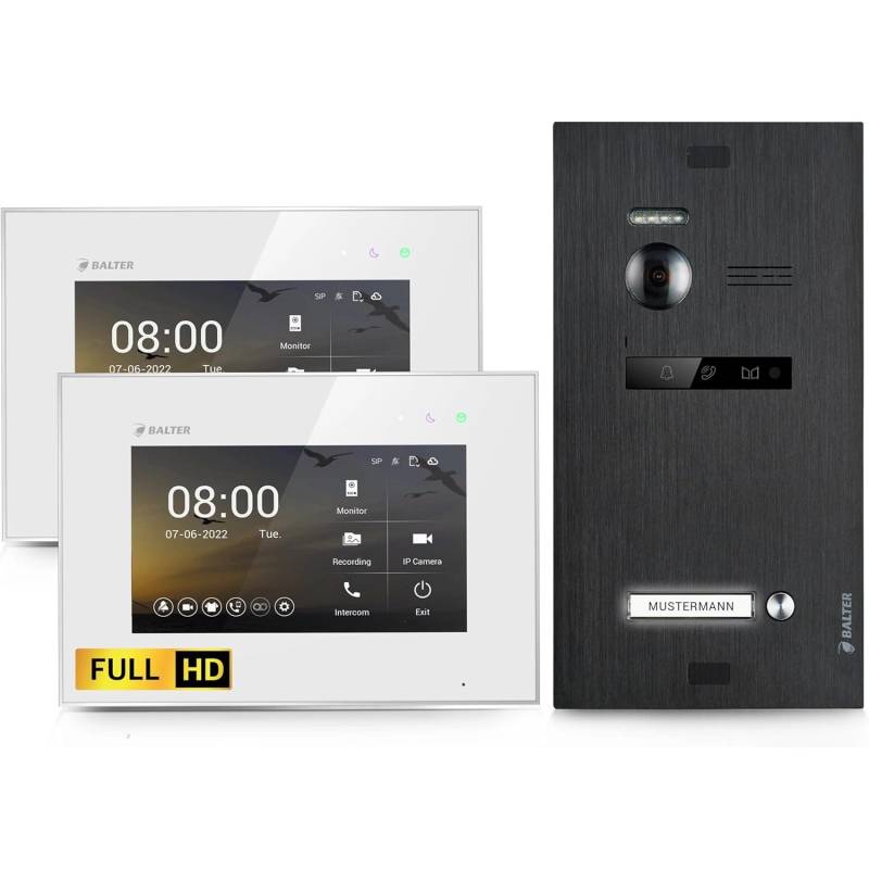 Balter EVO-HD Video-Türsprechanlage für Einfamilienhaus mit 2x 7 Zoll Monitor Weiß-Schwarz Balter EVO-HD Video-Türsprechanlage für Einfamilienhaus mit 2x 7 Zoll Monitor Weiß-Schwarz von Balter