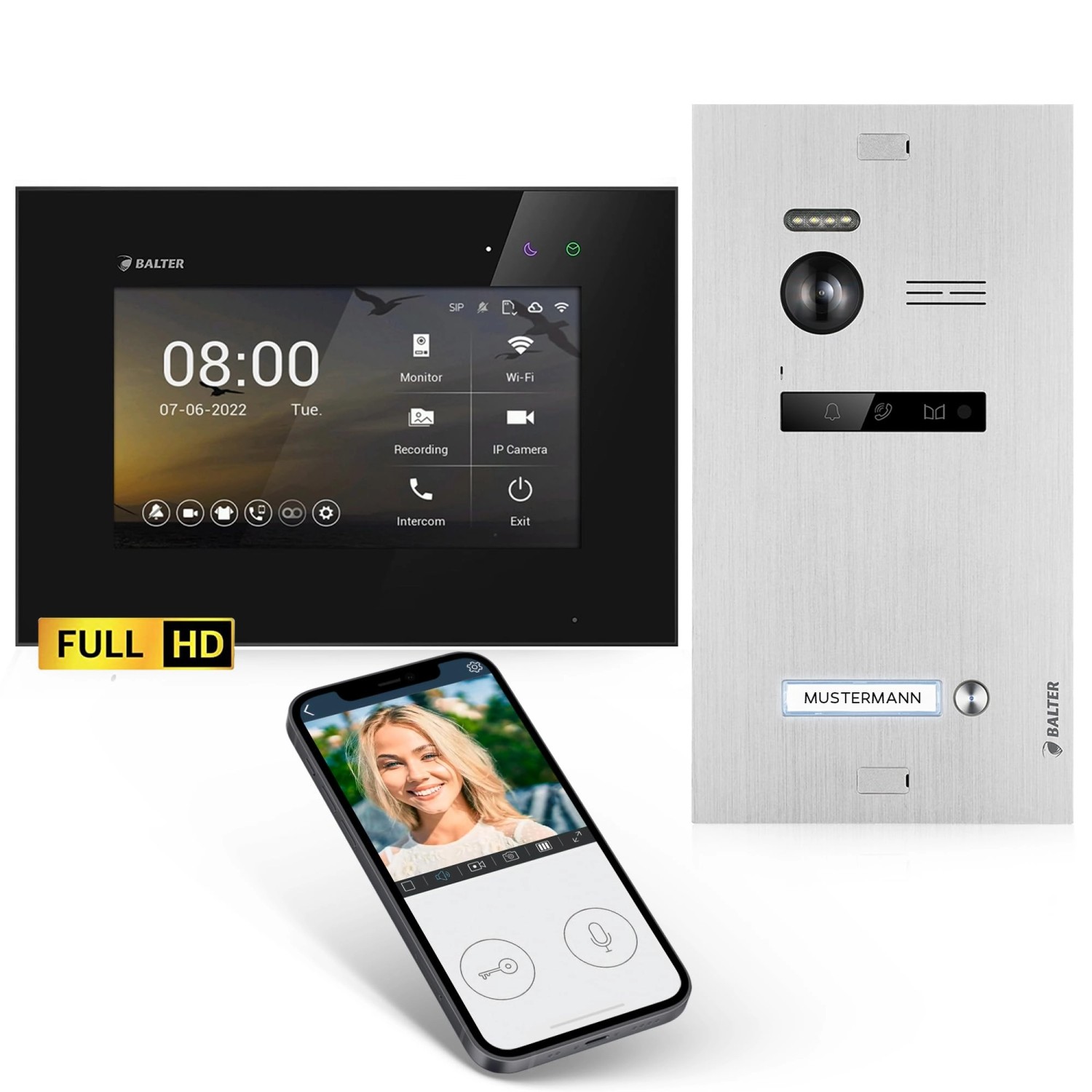 Balter EVO-HD Video-Türsprechanlage mit App für Einfamilienhaus mit 1x 7 Zoll Monitor Silber-Schwarz Balter EVO-HD Video-Türsprechanlage mit App für Einfamilienhaus mit 1x 7 Zoll Monitor Silber-Schwarz von Balter