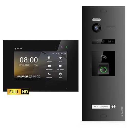 Balter EVO-HD Video Türsprechanlage mit Fingerprint, Video Türklingel, 1 Familienhaus, 1x 7 Zoll Monitore, Türklingel mit Kamera Full HD, 2 Draht Bus, 175° Weitwinkel, RFID,1080P Balter EVO-HD Video Türsprechanlage mit Fingerprint, Video Türklingel, 1 Familienhaus, 1x 7 Zoll Monitore, Türklingel mit Kamera Full HD, 2 Draht Bus, 175° Weitwinkel, RFID,1080P von Balter