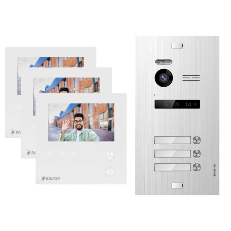 Balter Evo Mini Video Gegensprechanlage 2-Draht Bus Komplettsystem für 3-Familienhaus Silver Balter Evo Mini Video Gegensprechanlage 2-Draht Bus Komplettsystem für 3-Familienhaus Silver von Balter