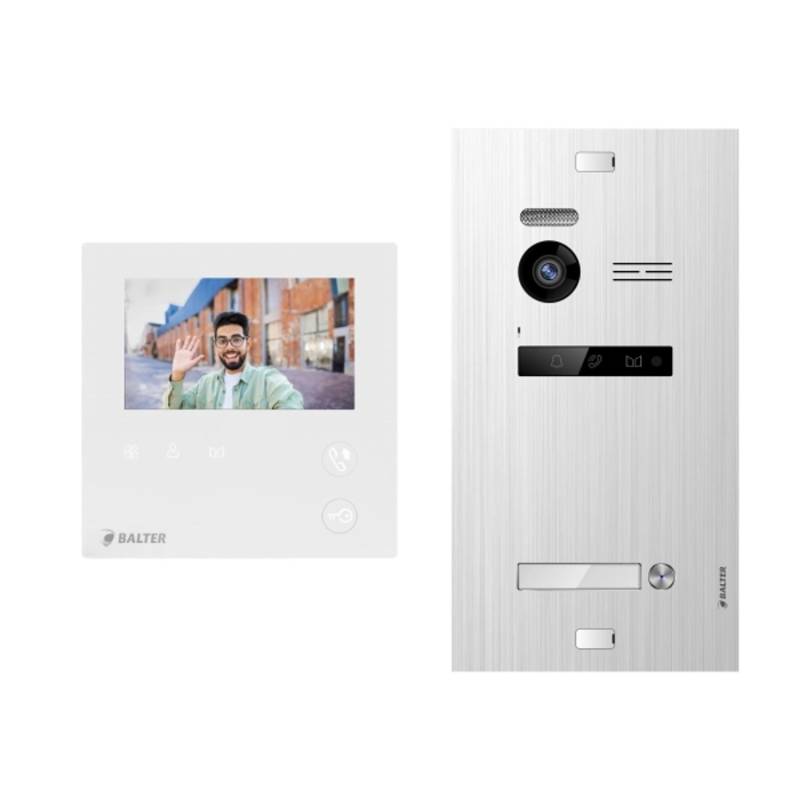 Balter Evo Mini Video Türsprechanlage 2-Draht Bus Komplettsystem für 1-Familienhaus Silver von Balter