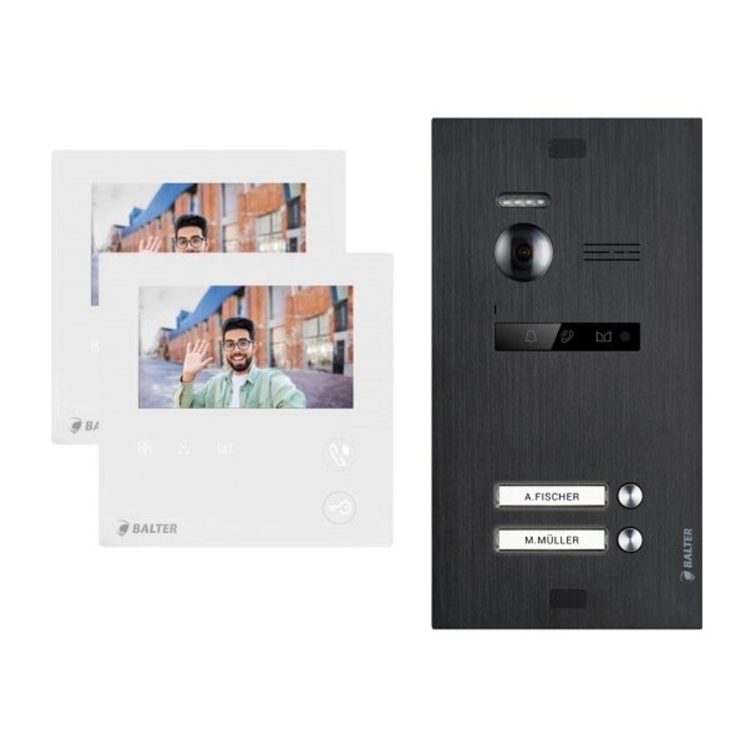 Balter Evo Mini Video Türsprechanlage 2-Draht Bus für 2-Familienhaus Schwarz Balter Evo Mini Video Türsprechanlage 2-Draht Bus für 2-Familienhaus Schwarz von Balter