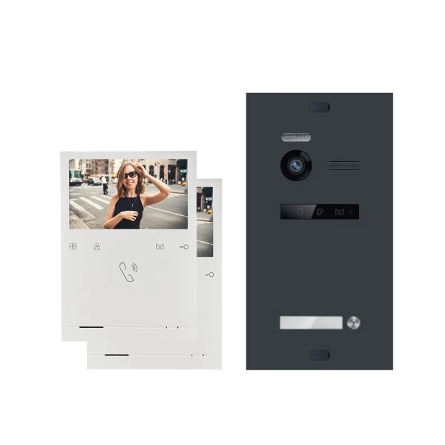 Balter Evo Quick Video Türsprechanlage für 1 Familienhaus mit 2x 4,3 Zoll Monitor 2-Draht Bus Anthrazitgrau Balter Evo Quick Video Türsprechanlage für 1 Familienhaus mit 2x 4,3 Zoll Monitor 2-Draht Bus Anthrazitgrau von Balter