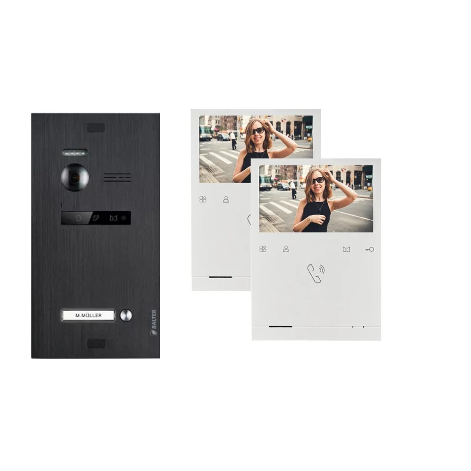 Balter Evo Quick Video Türsprechanlage für 1 Familienhaus mit 2x 4,3 Zoll Monitor 2-Draht Bus Schwarz Balter Evo Quick Video Türsprechanlage für 1 Familienhaus mit 2x 4,3 Zoll Monitor 2-Draht Bus Schwarz von Balter
