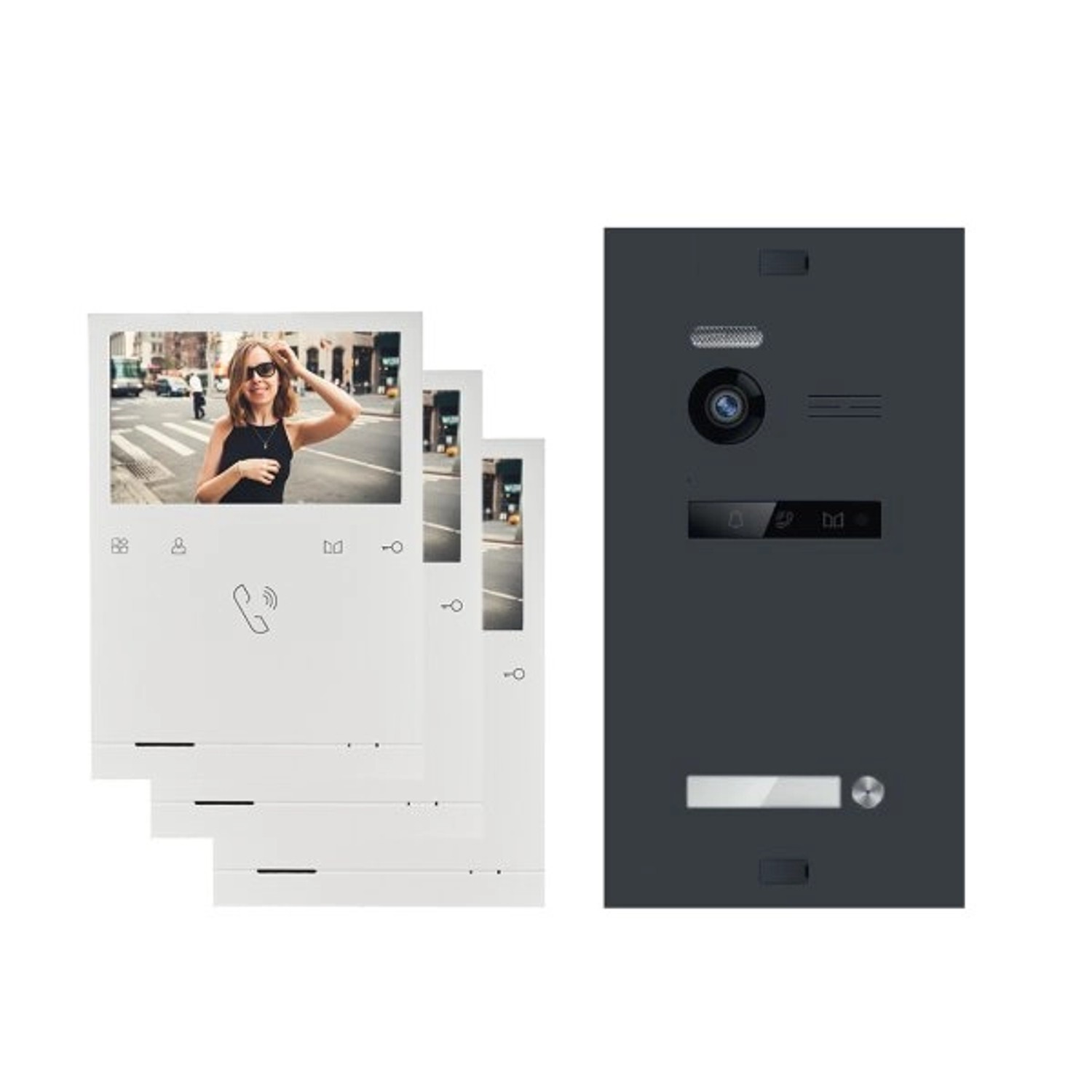Balter Evo Quick Video Türsprechanlage für 1 Familienhaus mit 3x 4,3 Zoll Monitor 2-Draht Bus Anthrazitgrau Balter Evo Quick Video Türsprechanlage für 1 Familienhaus mit 3x 4,3 Zoll Monitor 2-Draht Bus Anthrazitgrau von Balter