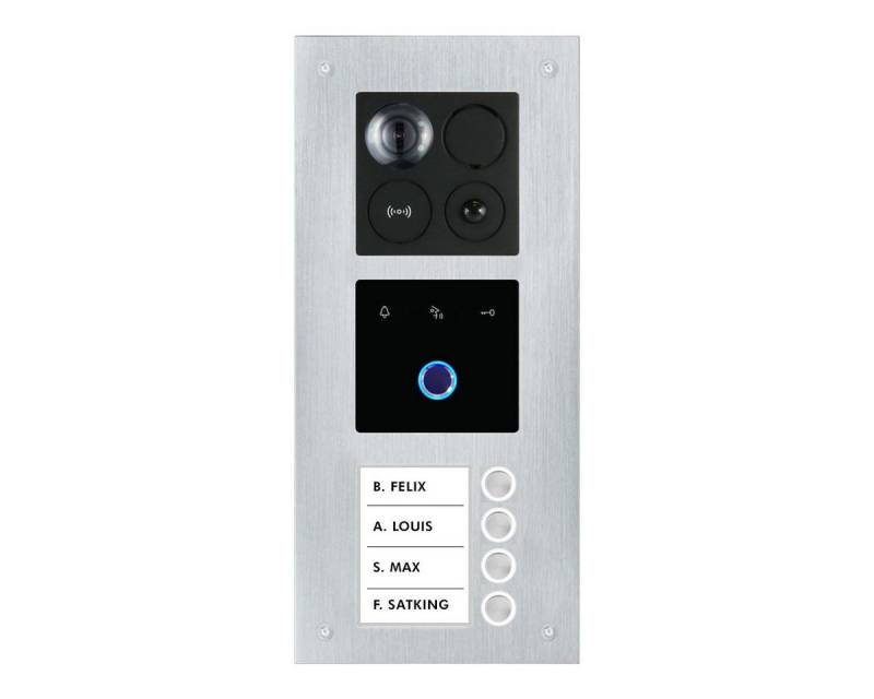 Balter Video-Türsprechanlage ERA IP Türstation mit Fingerprint Modul Unterputz 2-Draht BUS 180° (4-tlg) von Balter