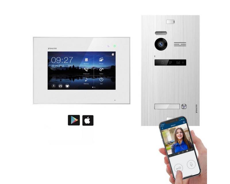 Balter Video-Türsprechanlage EVO Silber Video Türsprechanlage 2-Draht Wifi 4 Familienhaus von Balter