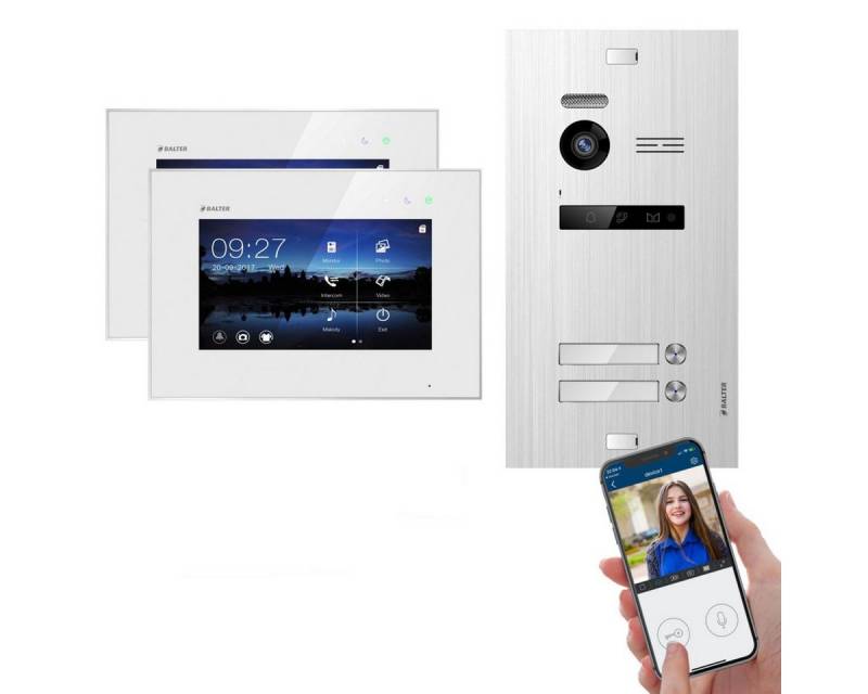Balter Video-Türsprechanlage EVO Silber Video Türsprechanlage 2-Draht Wifi 2 Familienhaus von Balter