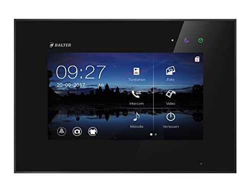 Balter Zusatzmonitor EVO Video-Türsprechanlage, Touchscreen, 7 Zoll Monitor, 2-Draht Bus, Schwarz von Balter