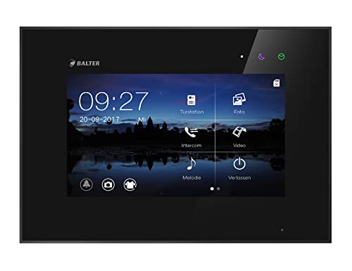 Zusatzmonitor für BALTER EVO Video-Türsprechanlage ✓ Touchscreen 7 Zoll Monitor ✓ 2-Draht BUS, Schwarz von Balter
