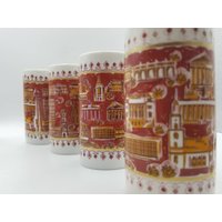 Vintage Wallendorf "W 1764' 1960Er Jahre Set Von 4 Tassen Ost-Berliner Stadtansicht. Schwer Zu Findende Porzellan Tassen. Demi-Tasse von BalthazarBoutique