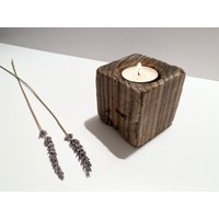 Teelichthalter Aus Holz, Rustikaler Kerzenhalter Treibholzkerze von BalticSeaFam