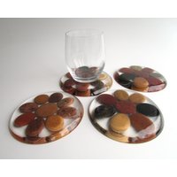 Epoxid Harz Untersetzer Mit Strand Kieselsteine, Stein Getränke Untersetzer, Küsten Dekor, Trinken Matten Kiesel Blume, Kunst von BalticSeasideDesign
