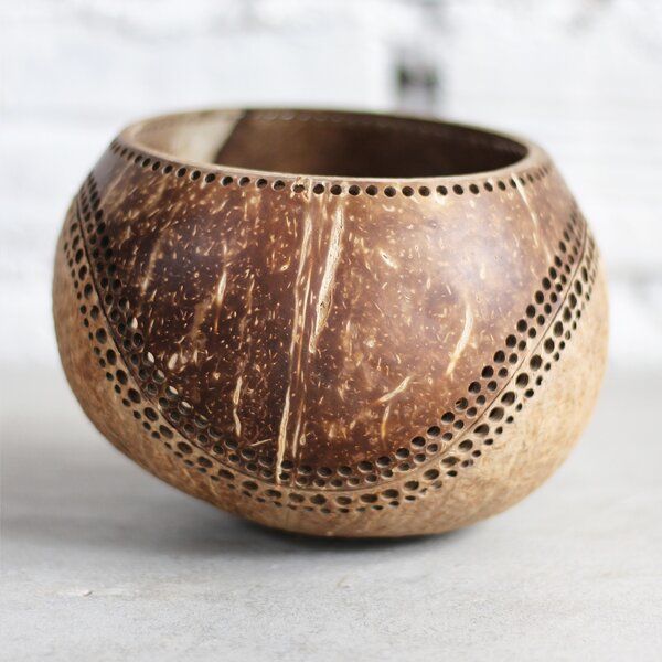 Balu Bowls Kerzenhalter aus Kokosnuss Motiv Maya von Balu Bowls
