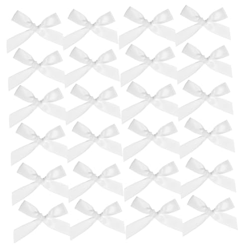 Baluue 200 Stück Mini Satin Schleifen Fertiggebundene Kleine Deko Bögen für Geschenkverpackung DIY Basteln Hochzeit Geburtstags Weihnachtsfeier Kreative Bastelschleifen von Baluue