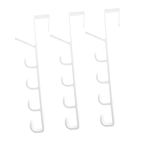 Baluue 3 Stück Türgarderobe ABS Türhaken Platzsparend zum Einhängen Kleiderbügel Tür- Multi- Türhaken Tür-Hut-Haken Vordertür Weißes Schwere Tür Badezimmerhaken von Baluue