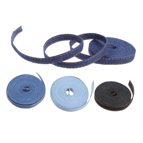 Baluue 4 Rollen Denim Stoffband in Farben Je Robustes Vielseitiges Näh Verpackungsband für DIY Kleidung Geschenkverpackung Bastelprojekte Modische Stoffbänder für Kreative Dekorationen von Baluue