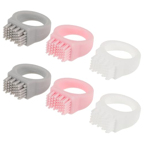 Baluue 6 Stück Winzige Reisezahnbürsten Ring-Design Mini-Zahnbürste Tragbar Praktisch Kleine Silikon-Zahnbürste Für Damen Und Herren von Baluue
