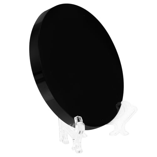 Baluue Obsidian Scrying Mirror mit Ständer Polierte für Wahrsagung Feng Shui Meditation Dekorativer Schwarzer Spiegel für Wohn Meditationsraum von Baluue