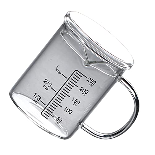 Baluue Präziser Und Praktischer Messbecher Messbecher Mit Deckel Becher Mit Messskala Messbecher Aus Glas Messbecher Für Saft Sahne Öl von Baluue