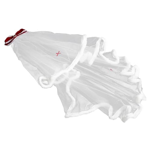 Baluue Rotes Samt Haarband mit Großem Schleifen Braut Schleier aus Weichem Mesh für Brautjungfern und Bachelorette Party Festlicher Kopfschmuck für Weihnachts und Winterfeiern von Baluue