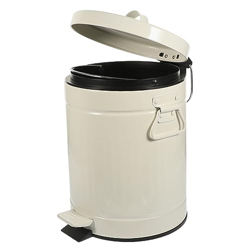 Baluue Retro Mülleimer 5l Mit Fußpedal Und Deckel Aus Stahlblech Für Badezimmer Küche Schlafzimmer Hygienische Müllentsorgung Vintage Design von Baluue