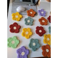 Punch Needle Untersetzer, Retro Blumen, Getränke Florale Tufted Schmuck Kerze Display Danish Pastel Y2K Blumen Becher von BaluxHome