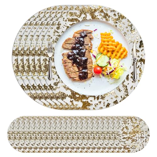 Balwungsig 100-Teiliges Einweg-Tischset-Set, 33cm Runde Metallisch aus gepresstem Foliengeflecht Tischset Ultradünn Tischset, Papiertischsets für den Esstisch bei Hochzeiten, Geburtstagen und Partys Balwungsig 100-Teiliges Einweg-Tischset-Set, 33cm Runde Metallisch aus gepresstem Foliengeflecht Tischset Ultradünn Tischset, Papiertischsets für den Esstisch bei Hochzeiten, Geburtstagen und Partys von Balwungsig