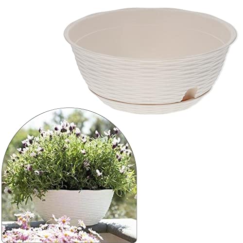 Bama Spa Pflanzschale Blumenschale Untersetzer Rattan Optik Kunststoff Friedhof Garten weiß 20 cm von bama