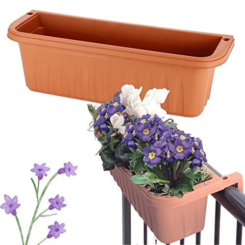 Geländerkasten Balkonkasten Geländer Blumen Kasten Topf Halterung Wasserspeicher Terracotta 60 cm von bama