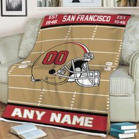 Custom Football Blanket, Personalized San Francisco Throw Blanket With Name & Number Game Day, Team Style Decor Fan Gifts Custom Football Blanket, Personalized San Francisco Throw Blanket With Name & Number Game Day, Team Style Decor Fan Gifts von Bamardartszs