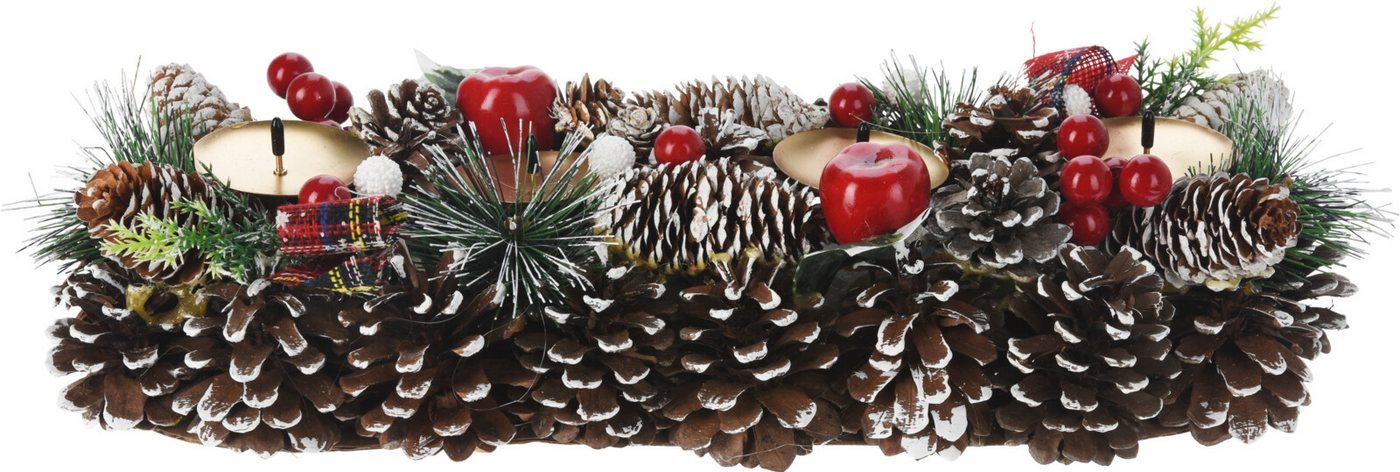 Bambelaa! Adventskranz Adventskranz Künstlich Länglich Adventsgesteck Holz mit 4 Kerzenhalter Bambelaa! Adventskranz Adventskranz Künstlich Länglich Adventsgesteck Holz mit 4 Kerzenhalter von Bambelaa!