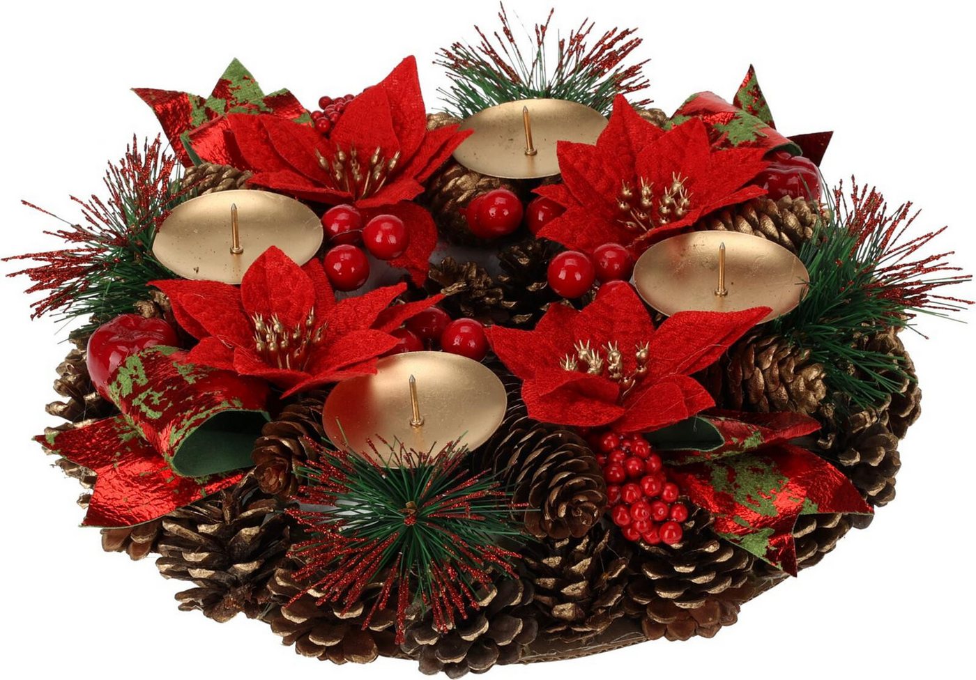 Bambelaa! Adventskranz Bambelaa! Adventskranz mit 4 Kerzenhaltern Gold Tannenzapfen Beeren Bambelaa! Adventskranz Bambelaa! Adventskranz mit 4 Kerzenhaltern Gold Tannenzapfen Beeren von Bambelaa!