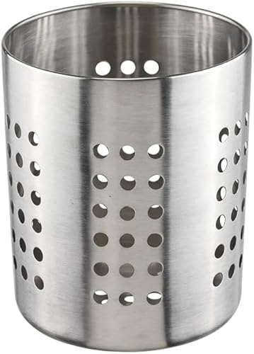 Bambelaa! Besteckabtropfkorb Spüle Edelstahl Rund Metall Abtropfgestell Geschirr Silber Abtropfkorb Spülbecken Besteckhalter Tisch Küchenutensilienhalter Utensilienhalter Küche (ca. 10,5 x 13,5 cm) von Bambelaa!
