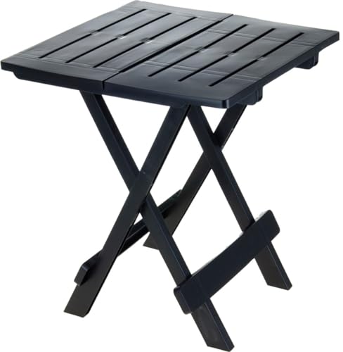 Bambelaa! Campingtisch Klappbar Klein Leicht Plastik Klapptisch Kunststoff Outdoor Garten Balkon Beistelltisch Wetterfest Schwarz/Anthrazit (ca. 44 x 44 x 50 cm) von Bambelaa!