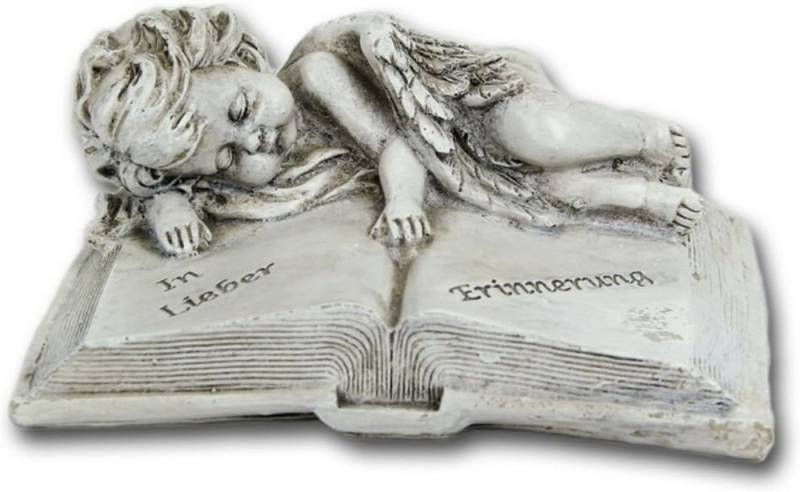 Bambelaa! Gartenfigur Bambelaa! Grabengel auf Buch, aus Steinharz von Bambelaa!