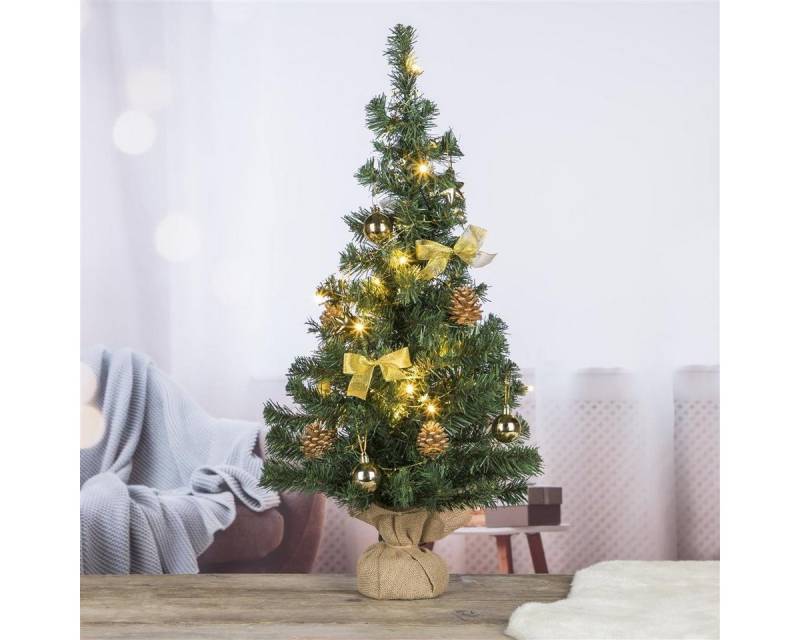 Bambelaa! Künstlicher Weihnachtsbaum Künstlicher Weihnachtsbaum 75cm Mit Christbaumschmuck LED Beleuchtung von Bambelaa!