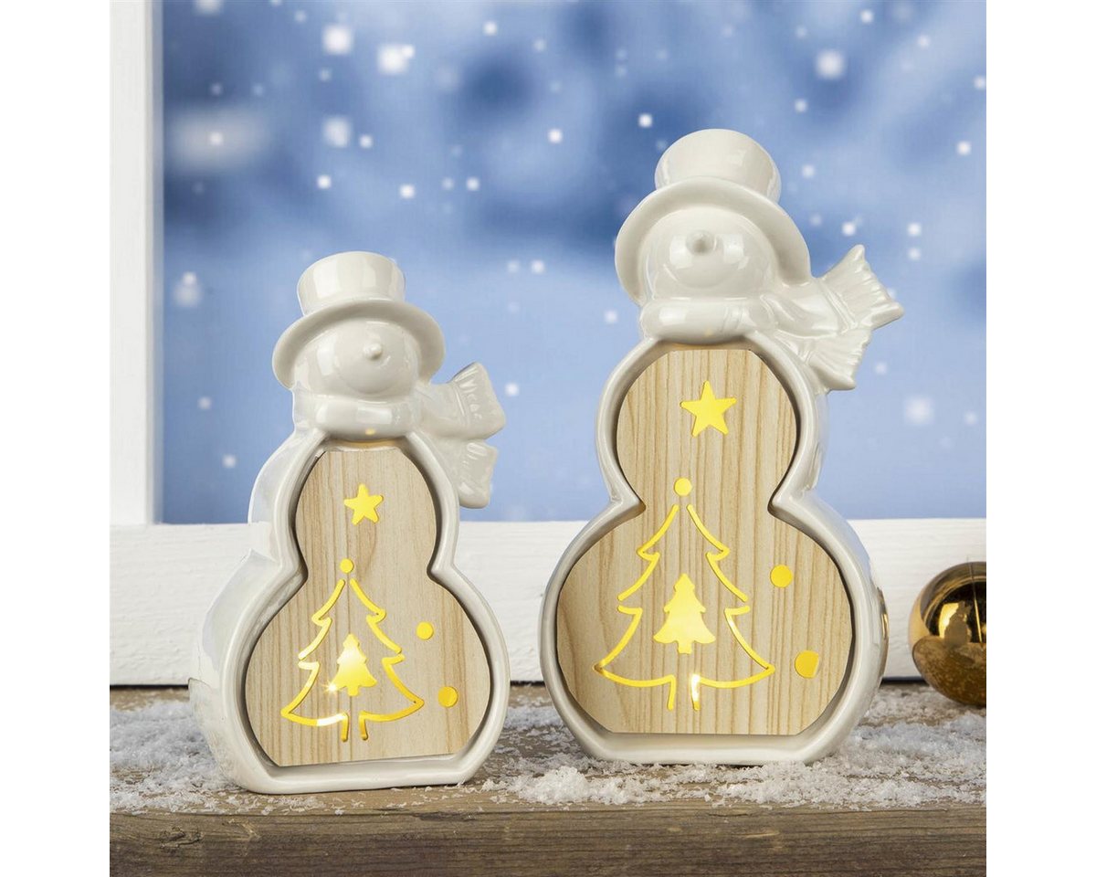 Bambelaa! LED-Dekofigur Bambelaa! 2er Set Schneemann Figuren LED Beleuchtung Klein & Groß von Bambelaa!